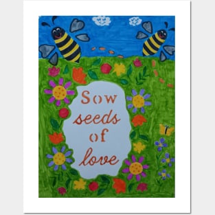 Flowers and Bees Posters and Art